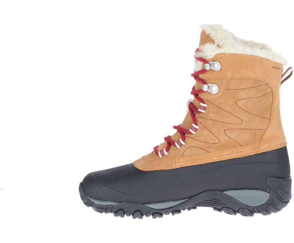 Merrell Støvler Dame - Yokota Polar Waterproof - Khaki/Sort - NTI392574